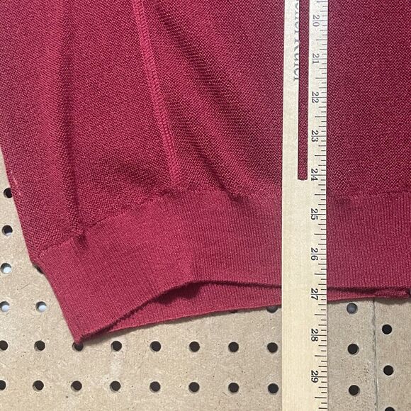 MFH Knits Pure Baby Alpaca Full Zip Lightweight Jacket Peru Red Size XL Men - Picture 8 of 9